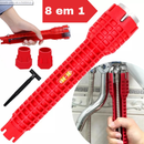 Chave Grifo Instalador Hidráulico 8x1 Multiuso Cano Pia Torneira Filtro Encanamento Chave Inglesa Ferramenta Reparos De Difícil Acesso