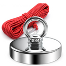 Imã de Neodímio para Pesca Magnética até 110 kg de Tração + Corda de 10 Metros