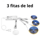 Kit Iluminação led Cristaleira com Sensor de Toque e Detecção de movimento , Ideal para Cristaleira , Quarto, Armário e Cozinha