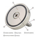 Imã de Neodímio para Pesca Magnética até 110 kg de Tração + Corda de 10 Metros