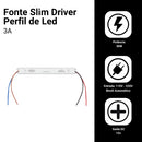 Kit 10 Fonte Slim Driver Para Perfil Fita De Led 12v 3a 36w